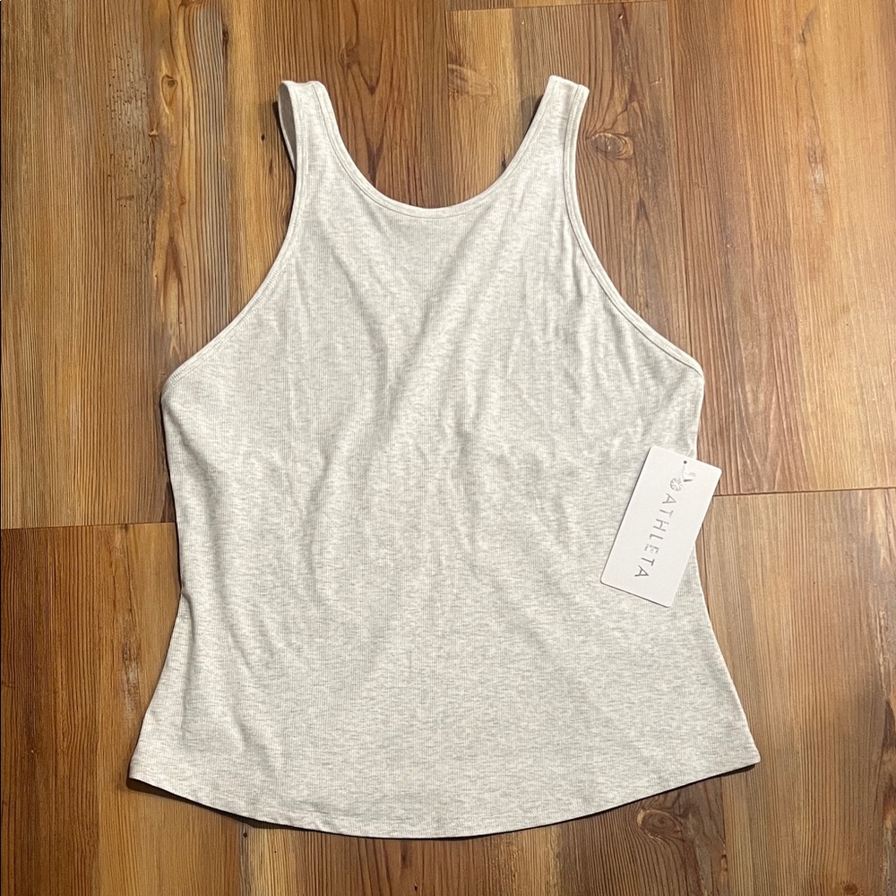 Athleta Light Gray Scoop Neck Tank Top